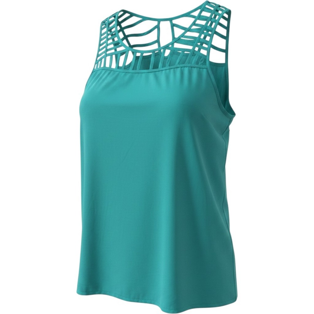 Torrid Blouse Womens 0 Teal Lattice Neck Sleeveless Top